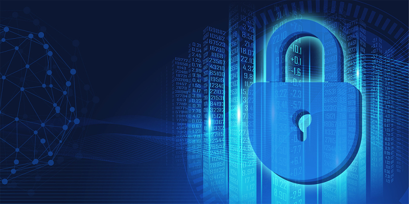 藍色矢量網絡科技網絡安全盾牌展板背景下載 - 覓知網